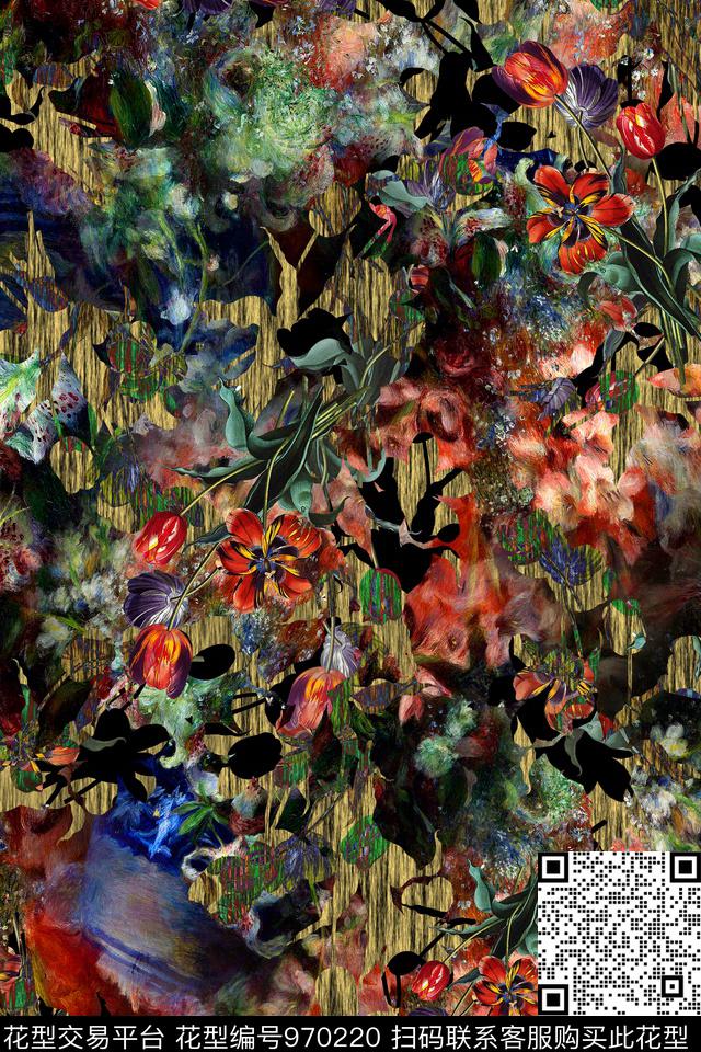 趣味肌理抽象数码印花华亿平台下载（图片编号: 970220） - 瓦栏（Walan）