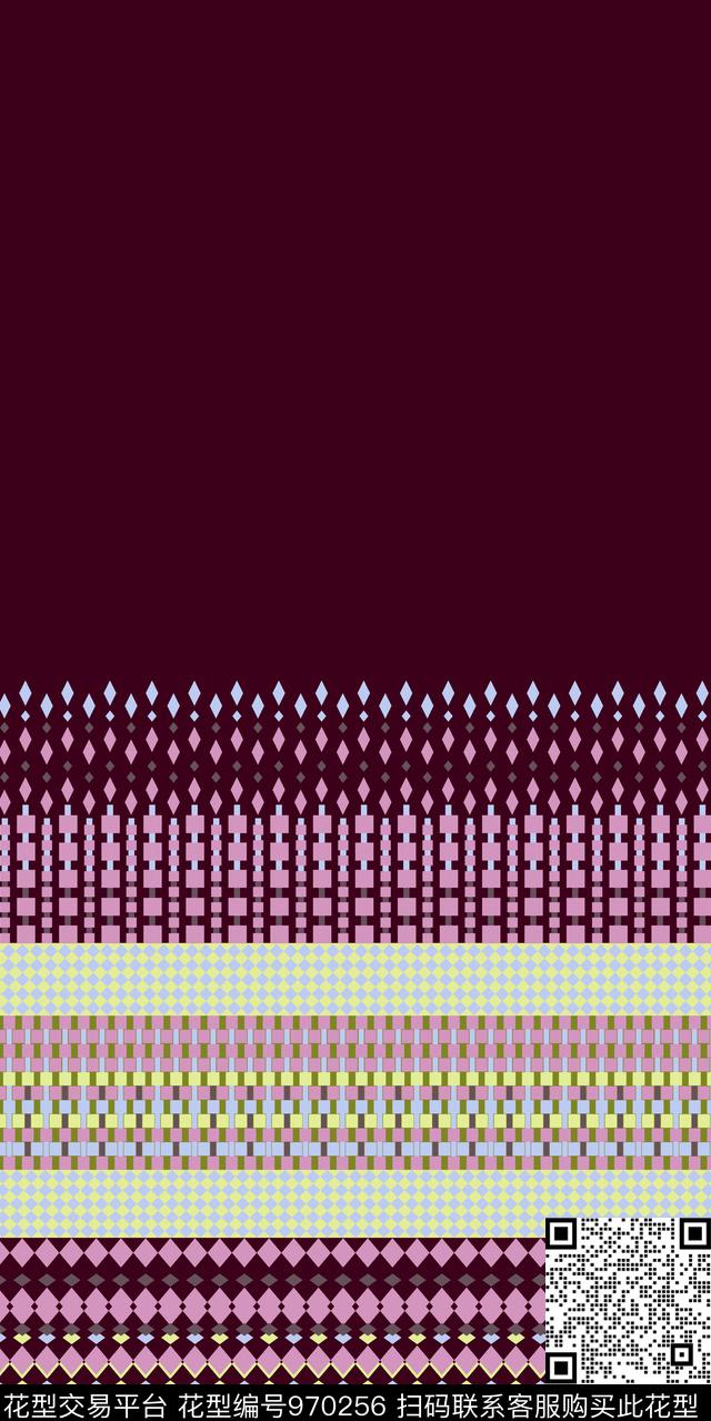 民族风几何定位趣味数码印花华亿平台下载（图片编号: 970256） - 瓦栏（Walan）