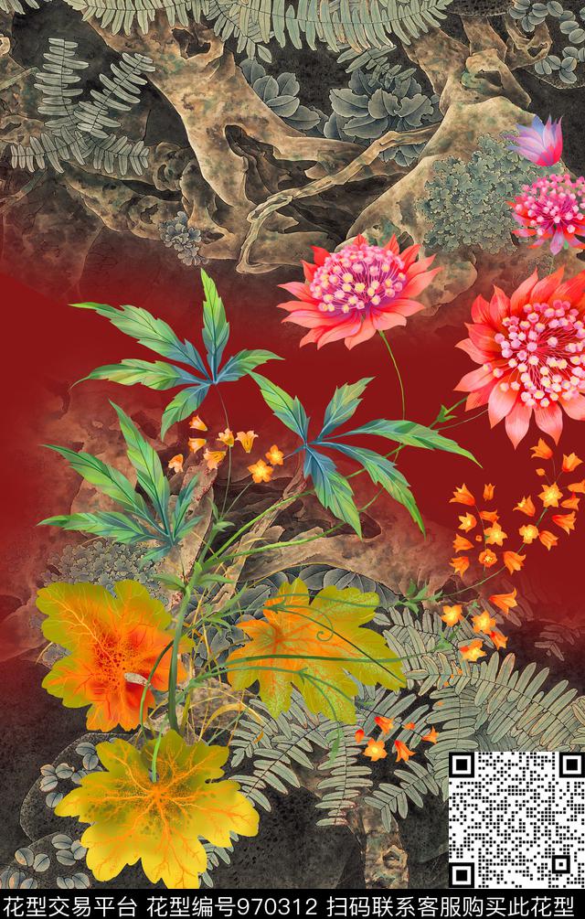 数码华亿平台花卉定位花数码印花华亿平台下载（图片编号: 970312） - 瓦栏（Walan）