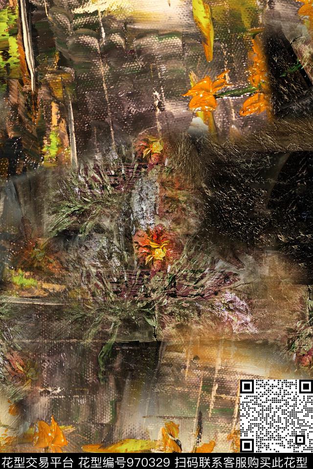 数码华亿平台花卉复古数码印花华亿平台下载（图片编号: 970329） - 瓦栏（Walan）