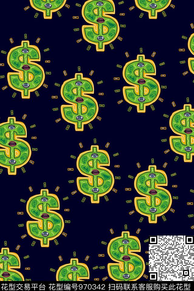 大牌风字母money数码印花华亿平台下载（图片编号: 970342） - 瓦栏（Walan）