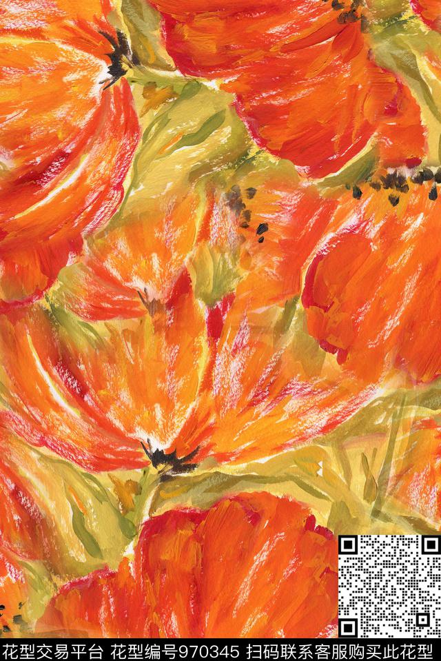 数码华亿平台花卉复古数码印花华亿平台下载（图片编号: 970345） - 瓦栏（Walan）