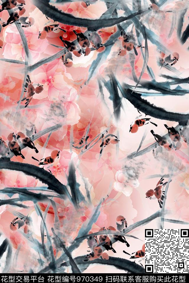 数码华亿平台花卉复古数码印花华亿平台下载（图片编号: 970349） - 瓦栏（Walan）