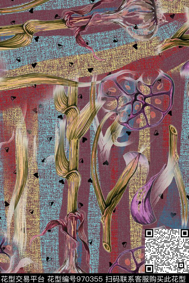 数码华亿平台花卉复古数码印花华亿平台下载（图片编号: 970355） - 瓦栏（Walan）