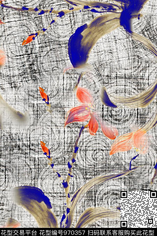 数码华亿平台花卉复古数码印花华亿平台下载（图片编号: 970357） - 瓦栏（Walan）