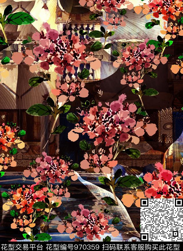 植物数码华亿平台抽象数码印花华亿平台下载（图片编号: 970359） - 瓦栏（Walan）