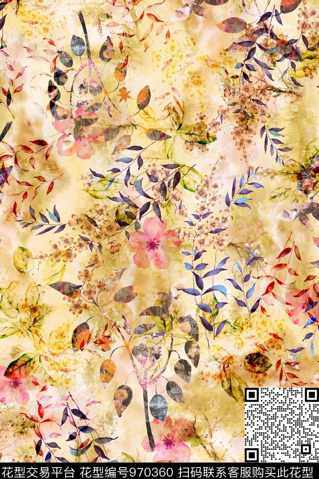 趣味肌理抽象数码印花华亿平台下载（图片编号: 970360） - 瓦栏（Walan）
