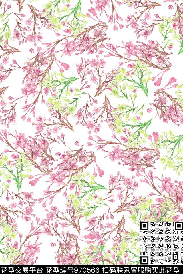 素雅小碎花数码华亿平台数码印花华亿平台下载（图片编号: 970566） - 瓦栏（Walan）