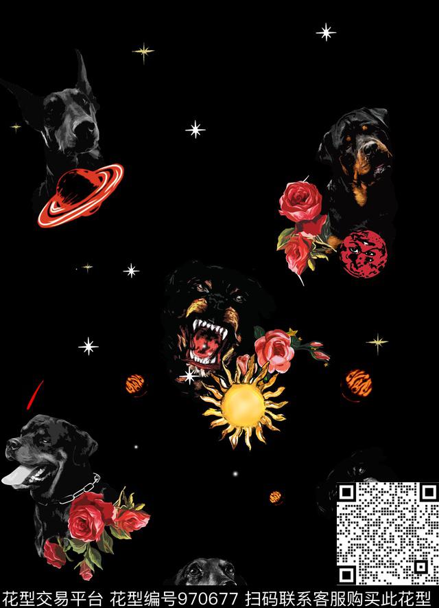 花卉DOLCEGABBANA狗数码印花华亿平台下载（图片编号: 970677） - 瓦栏（Walan）