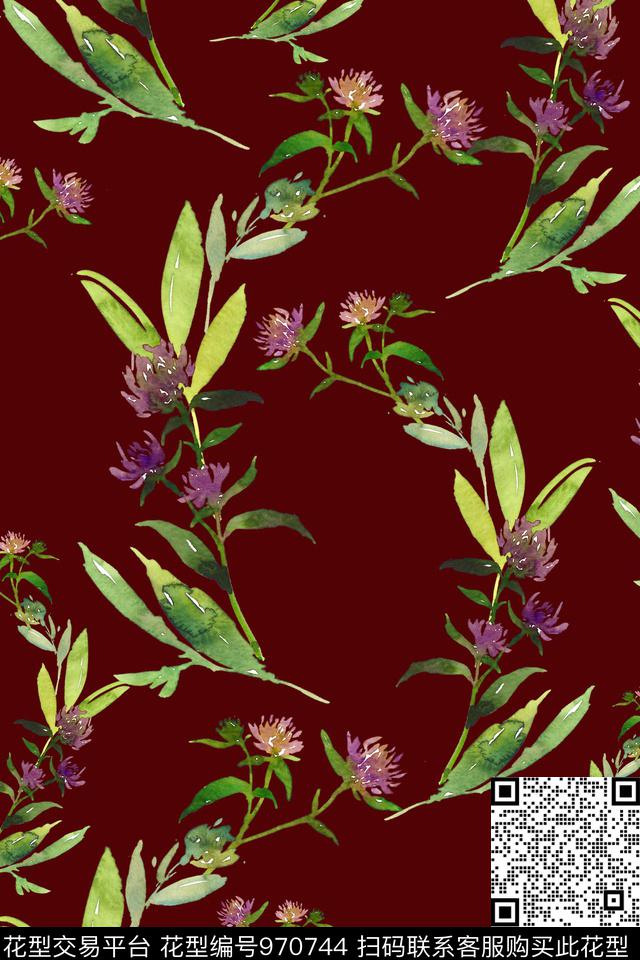 数码华亿平台VALENTINO花卉数码印花华亿平台下载（图片编号: 970744） - 瓦栏（Walan）
