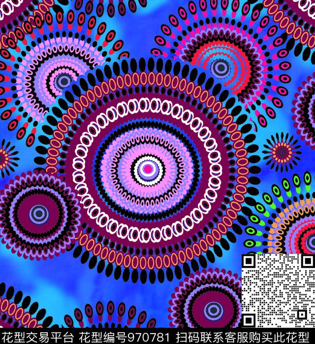 动物花卉艺术几何定位数码印花华亿平台下载（图片编号: 970781） - 瓦栏（Walan）