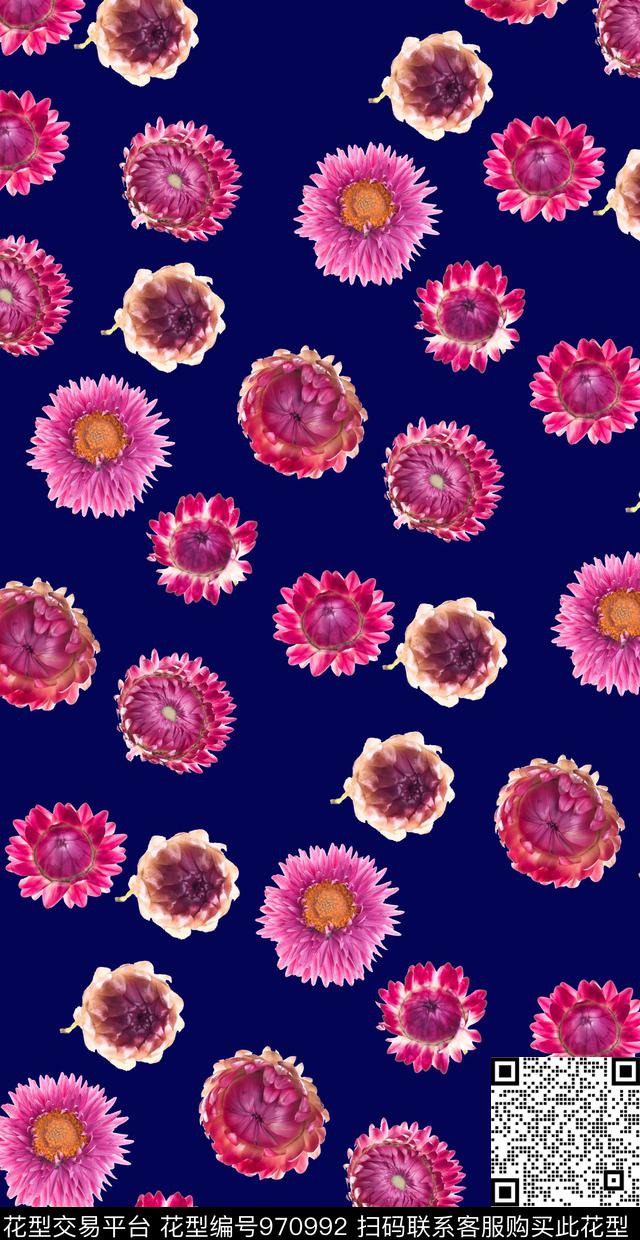小碎花花卉手绘花卉数码印花华亿平台下载（图片编号: 970992） - 瓦栏（Walan）