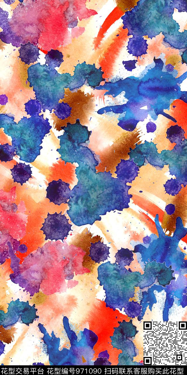 艺术抽象纹理数码印花华亿平台下载（图片编号: 971090） - 瓦栏（Walan）
