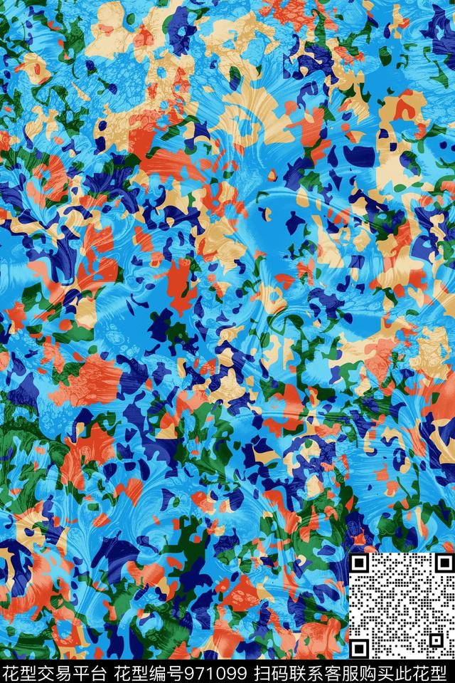 抽象纹理几何数码印花华亿平台下载（图片编号: 971099） - 瓦栏（Walan）