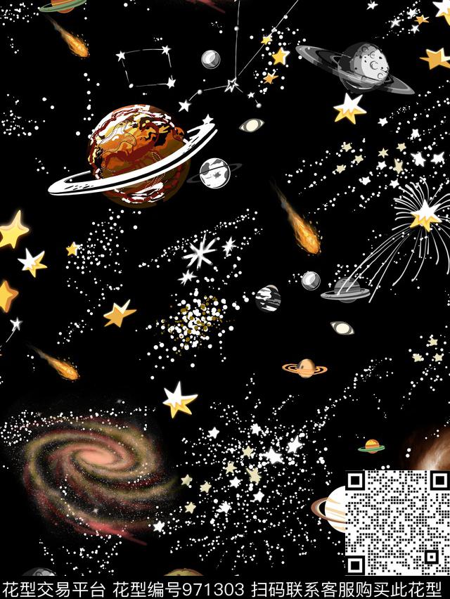 星星VALENTINO星空数码印花华亿平台下载（图片编号: 971303） - 瓦栏（Walan）