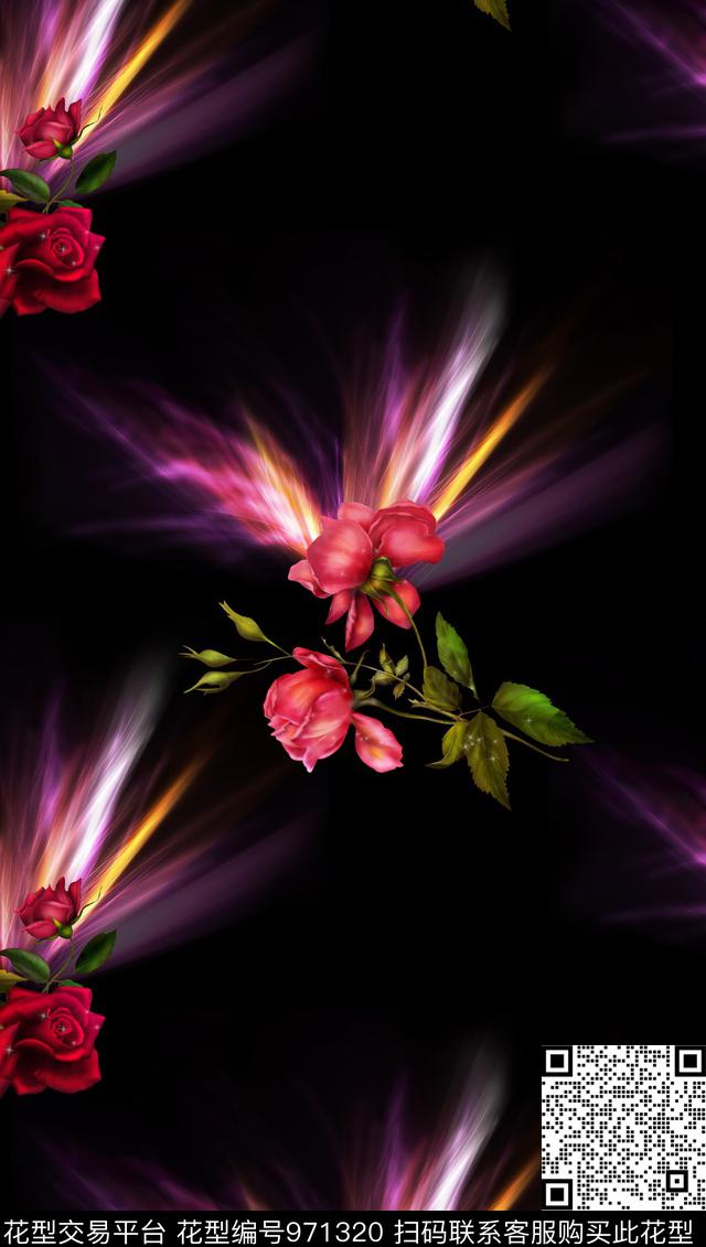 数码华亿平台抽象女装数码印花华亿平台下载（图片编号: 971320） - 瓦栏（Walan）