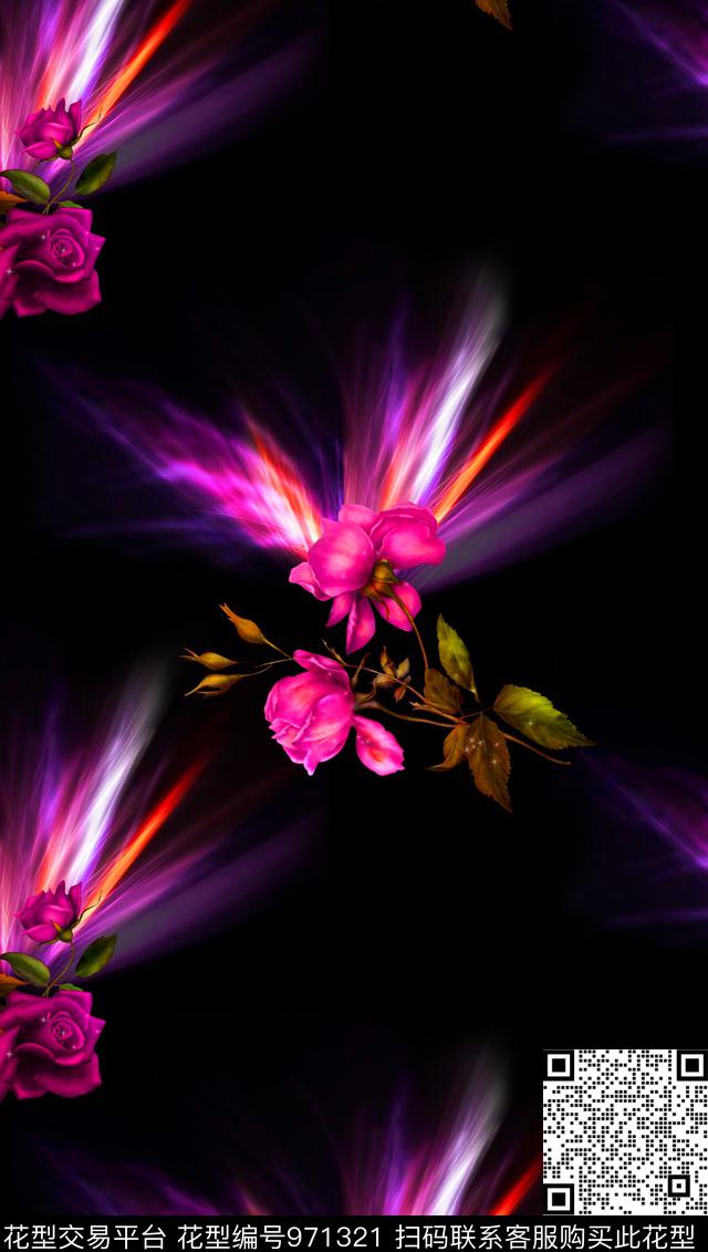 数码华亿平台抽象女装数码印花华亿平台下载（图片编号: 971321） - 瓦栏（Walan）