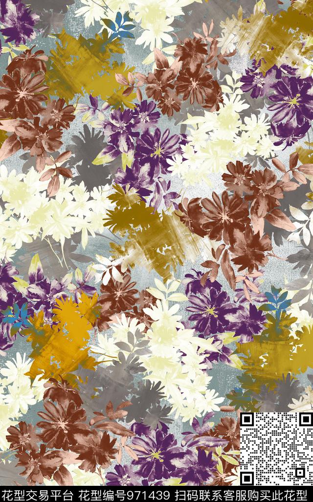 趣味肌理抽象数码印花华亿平台下载（图片编号: 971439） - 瓦栏（Walan）