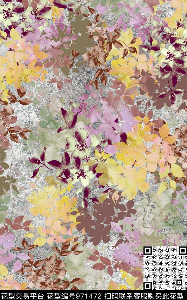 趣味肌理抽象数码印花华亿平台下载（图片编号: 971472） - 瓦栏（Walan）