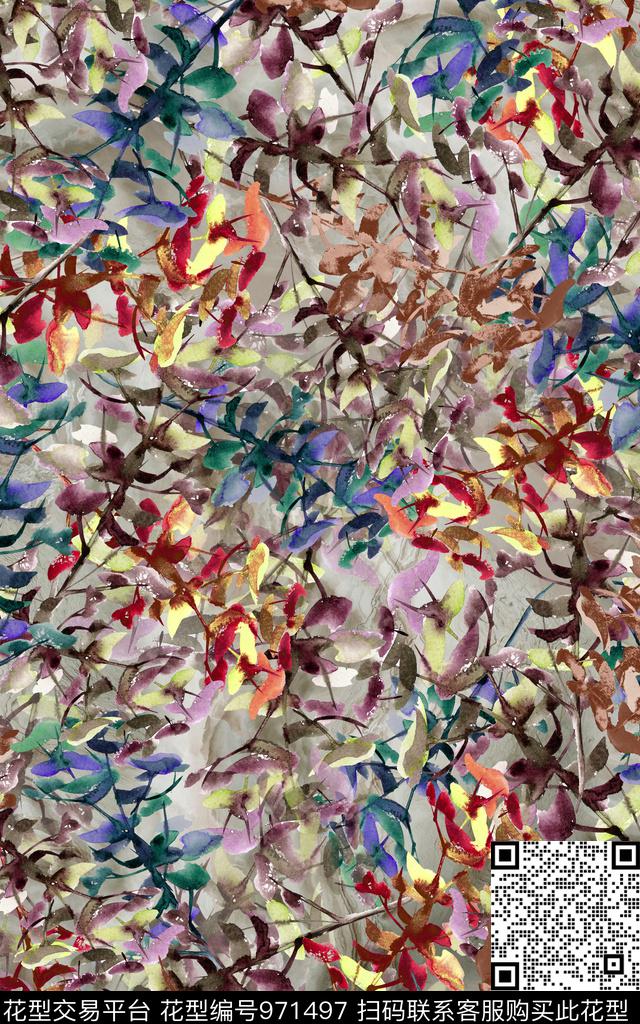 趣味肌理抽象数码印花华亿平台下载（图片编号: 971497） - 瓦栏（Walan）