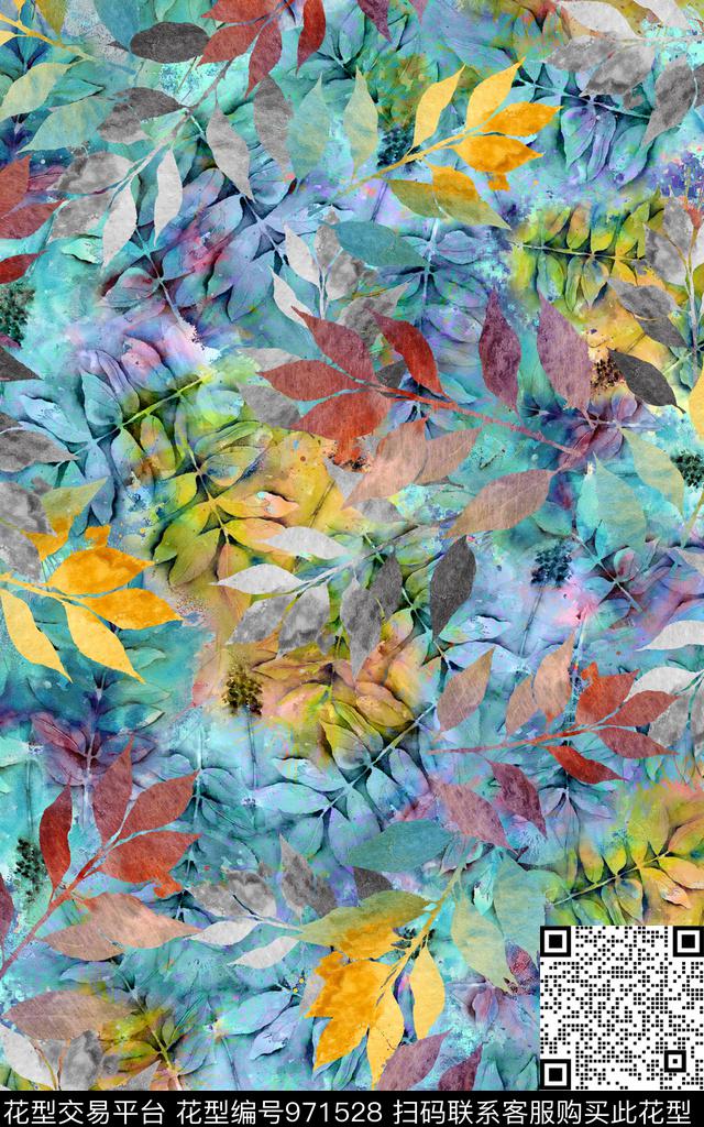 趣味肌理抽象数码印花华亿平台下载（图片编号: 971528） - 瓦栏（Walan）