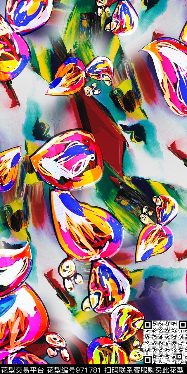 数码华亿平台抽象炫彩数码印花华亿平台下载（图片编号: 971781） - 瓦栏（Walan）