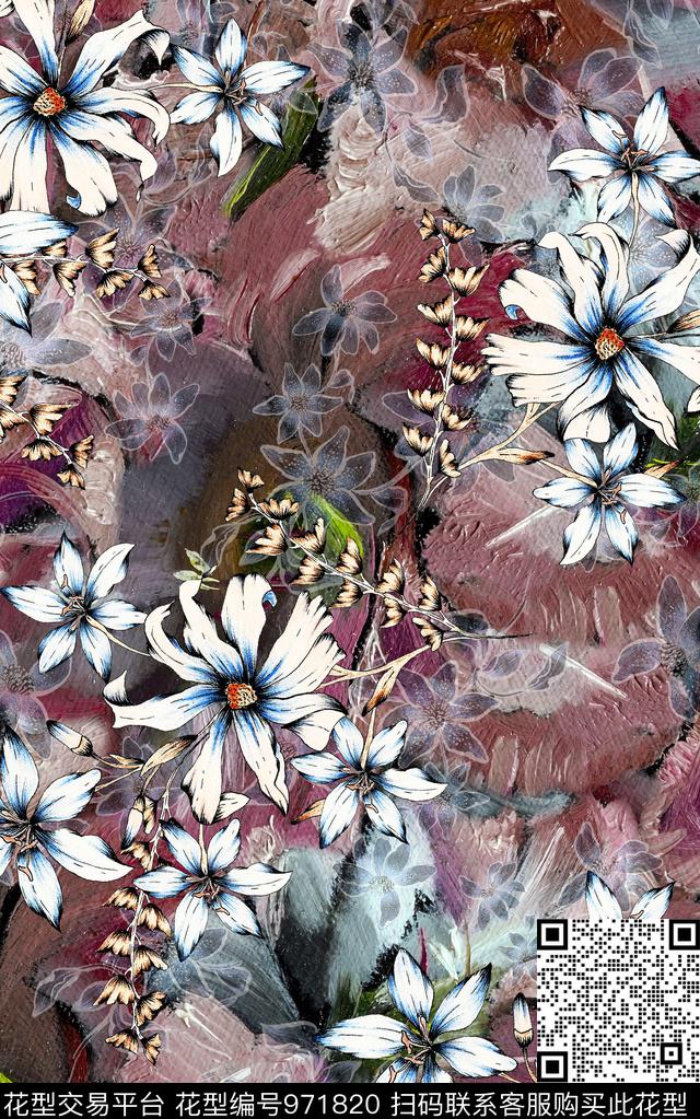 民族风小碎花抽象数码印花华亿平台下载（图片编号: 971820） - 瓦栏（Walan）