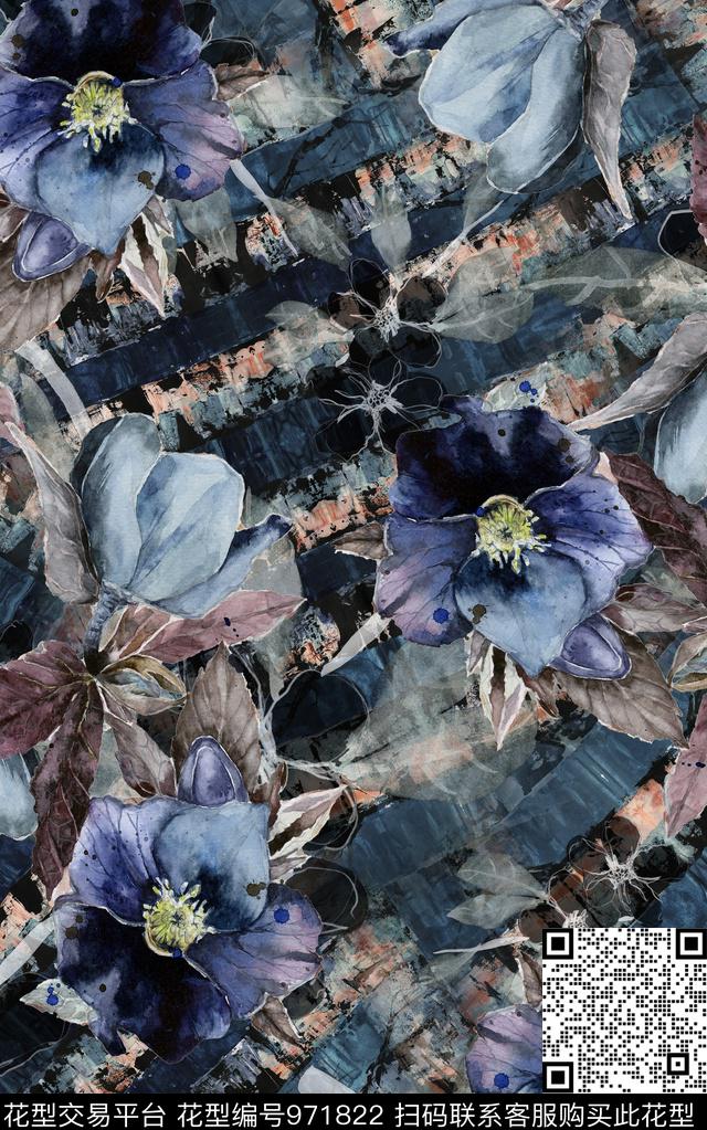 民族风小碎花抽象数码印花华亿平台下载（图片编号: 971822） - 瓦栏（Walan）