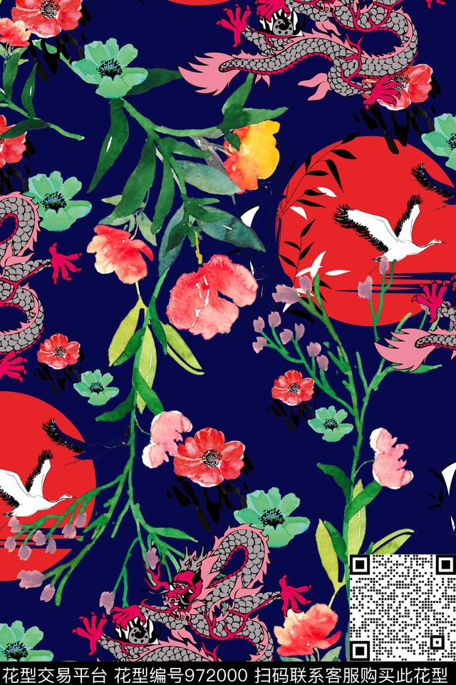 动物花卉龙GUCCI数码印花华亿平台下载（图片编号: 972000） - 瓦栏（Walan）