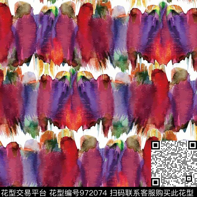 花卉几何大牌风数码印花华亿平台下载（图片编号: 972074） - 瓦栏（Walan）