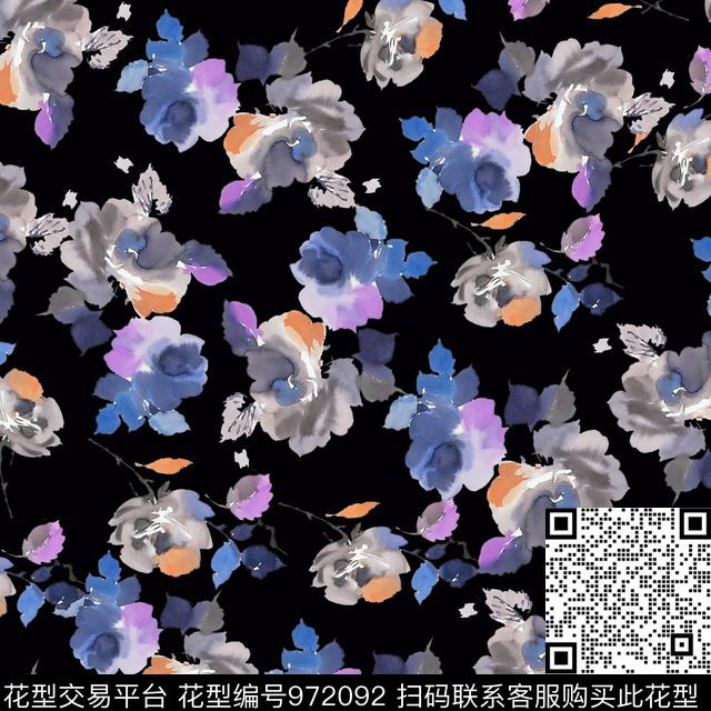 花卉几何大牌风数码印花华亿平台下载（图片编号: 972092） - 瓦栏（Walan）