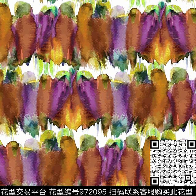 花卉几何大牌风数码印花华亿平台下载（图片编号: 972095） - 瓦栏（Walan）