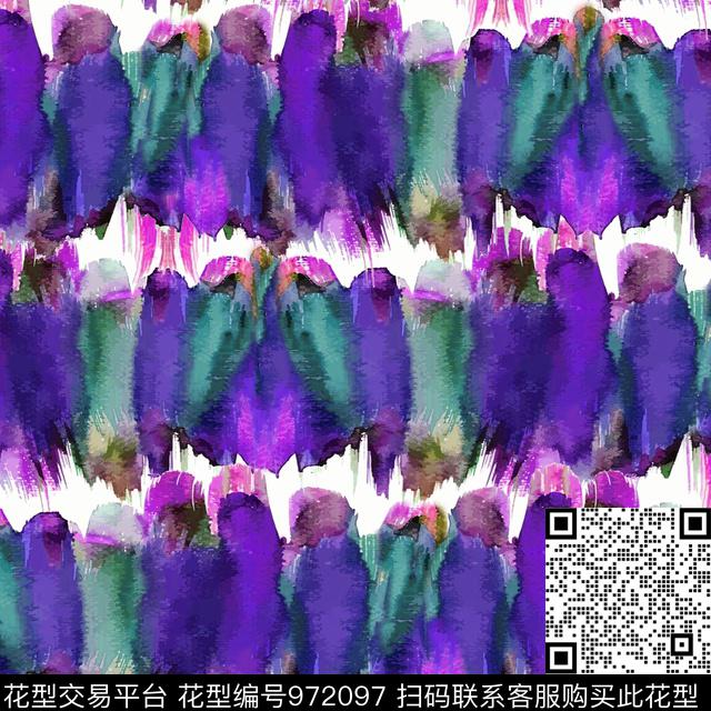 花卉几何大牌风数码印花华亿平台下载（图片编号: 972097） - 瓦栏（Walan）