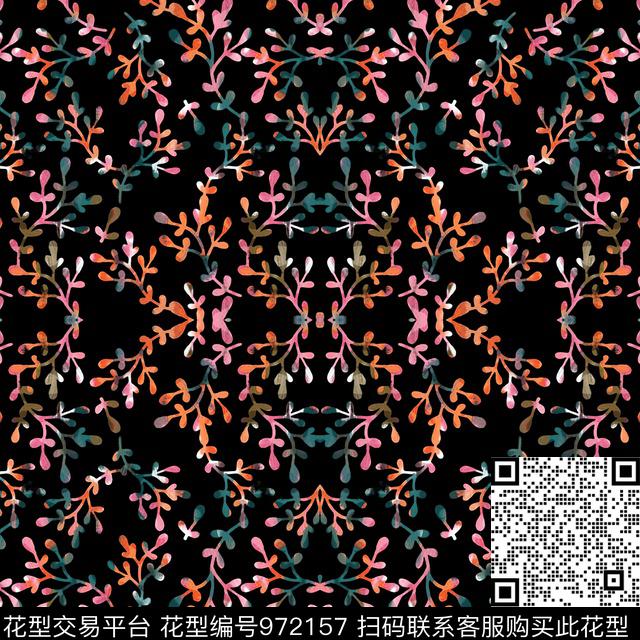 花卉女装大牌风数码印花华亿平台下载（图片编号: 972157） - 瓦栏（Walan）