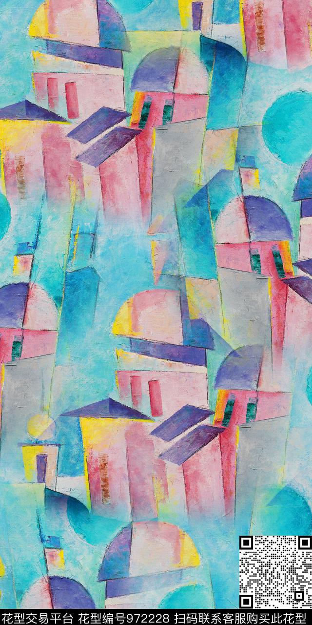 素雅数码华亿平台抽象数码印花华亿平台下载（图片编号: 972228） - 瓦栏（Walan）