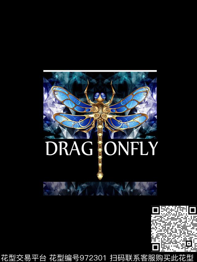 男T蜻蜓字母数码印花华亿平台下载（图片编号: 972301） - 瓦栏（Walan）