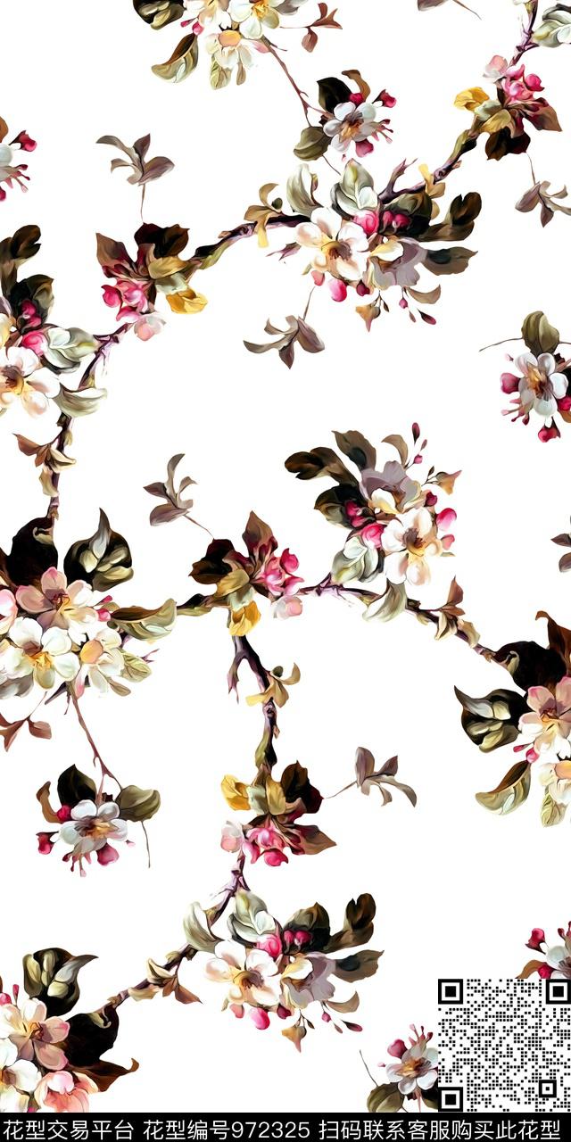 数码华亿平台淑女复古数码印花华亿平台下载（图片编号: 972325） - 瓦栏（Walan）