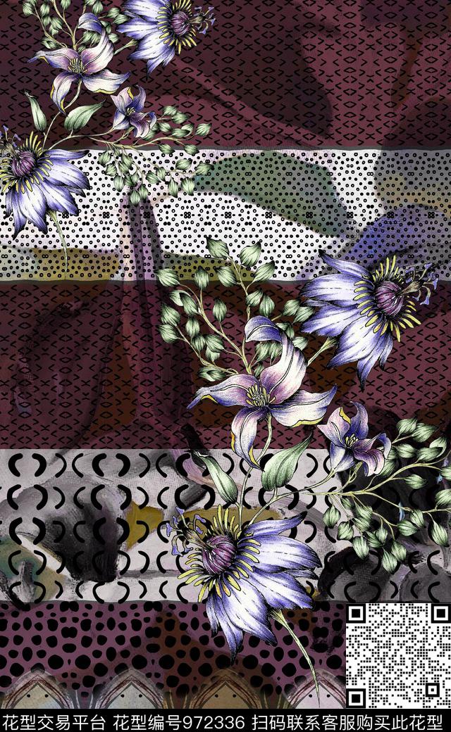 民族风小碎花抽象数码印花华亿平台下载（图片编号: 972336） - 瓦栏（Walan）