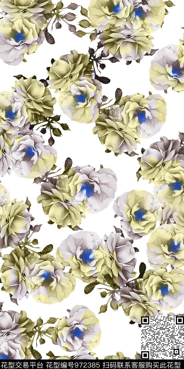 数码华亿平台花卉满板数码印花华亿平台下载（图片编号: 972385） - 瓦栏（Walan）