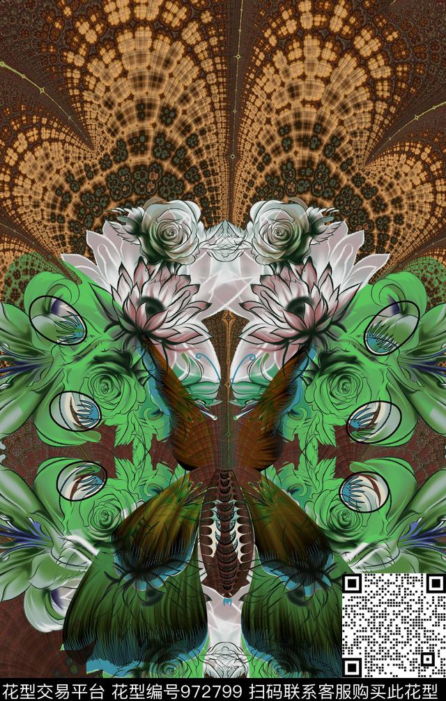 民族风数码华亿平台植物数码印花华亿平台下载（图片编号: 972799） - 瓦栏（Walan）