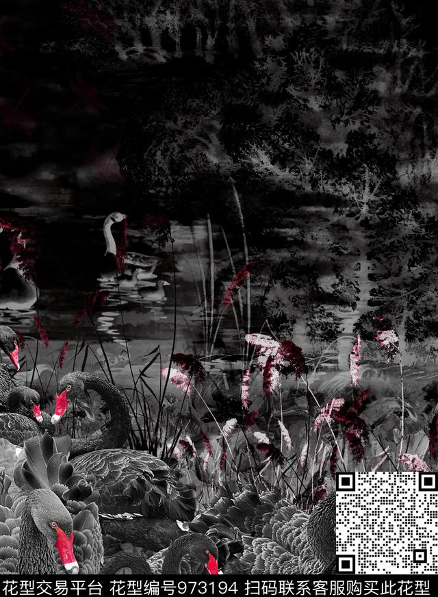 数码华亿平台芦苇鸟数码印花华亿平台下载（图片编号: 973194） - 瓦栏（Walan）