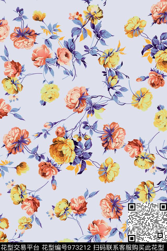 水彩花卉手绘花卉花卉传统印花华亿平台下载（图片编号: 973212） - 瓦栏（Walan）