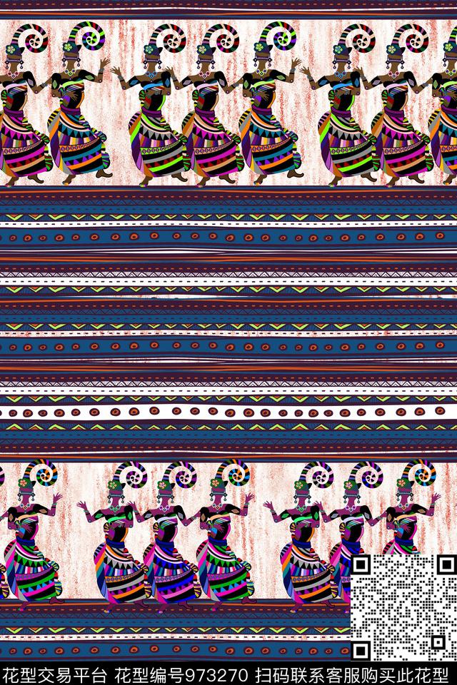 条纹格子几何数码印花华亿平台下载（图片编号: 973270） - 瓦栏（Walan）