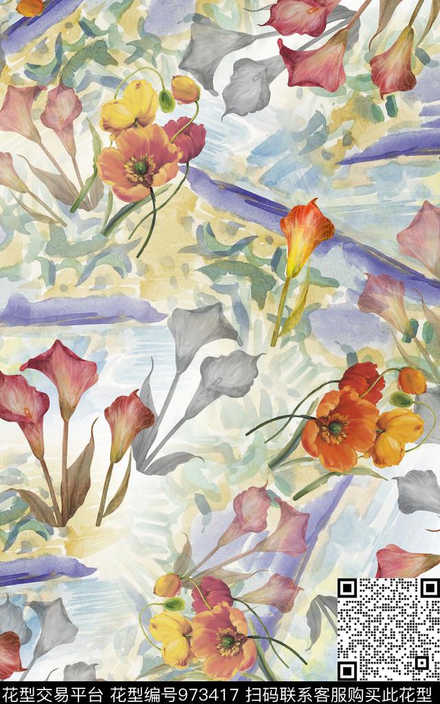 数码华亿平台肌理抽象数码印花华亿平台下载（图片编号: 973417） - 瓦栏（Walan）