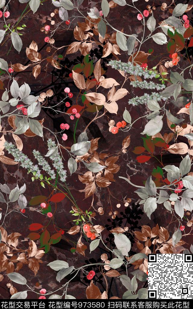 数码华亿平台肌理绿植树叶数码印花华亿平台下载（图片编号: 973580） - 瓦栏（Walan）