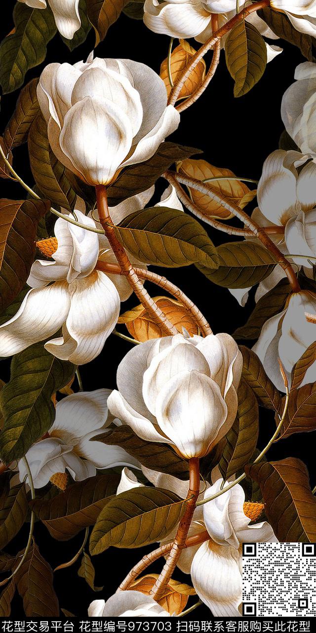 数码华亿平台植物花卉数码印花华亿平台下载（图片编号: 973703） - 瓦栏（Walan）