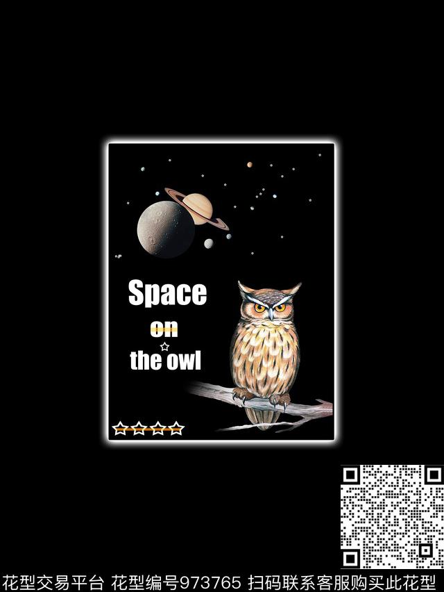 男T猫头鹰星空数码印花华亿平台下载（图片编号: 973765） - 瓦栏（Walan）