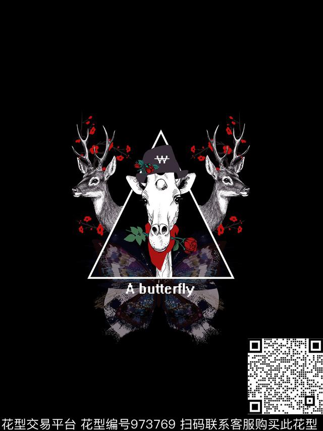 男T潮流男装鹿数码印花华亿平台下载（图片编号: 973769） - 瓦栏（Walan）