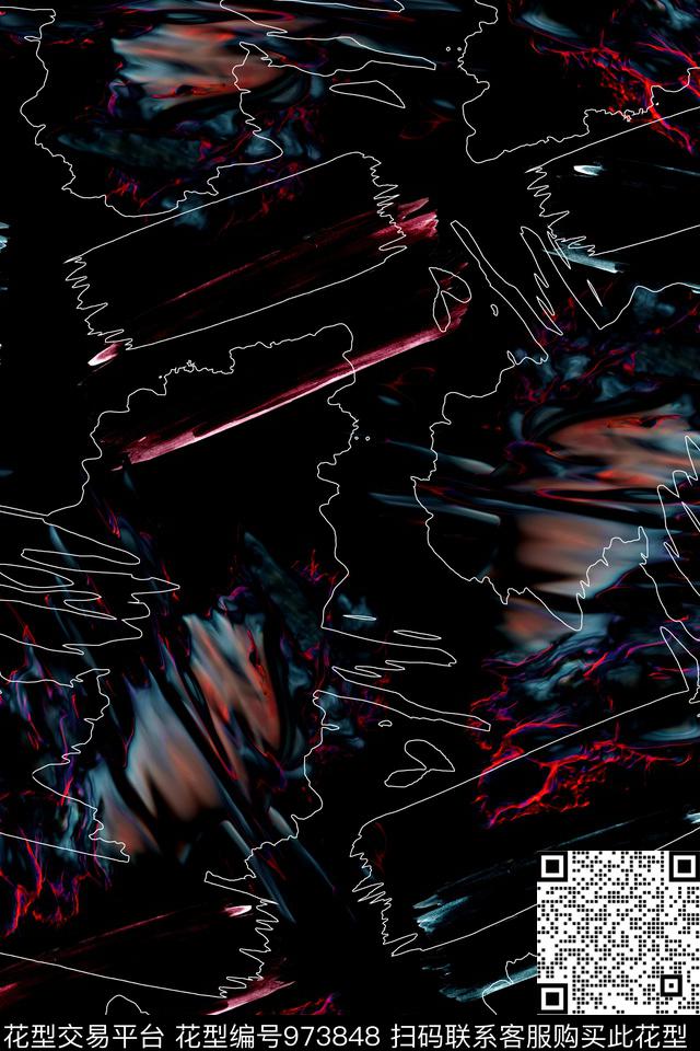 暗彩肌理线条几何肌理数码印花华亿平台下载（图片编号: 973848） - 瓦栏（Walan）