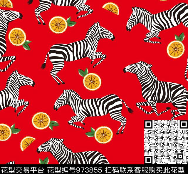 柠檬水果动物纹数码印花华亿平台下载（图片编号: 973855） - 瓦栏（Walan）